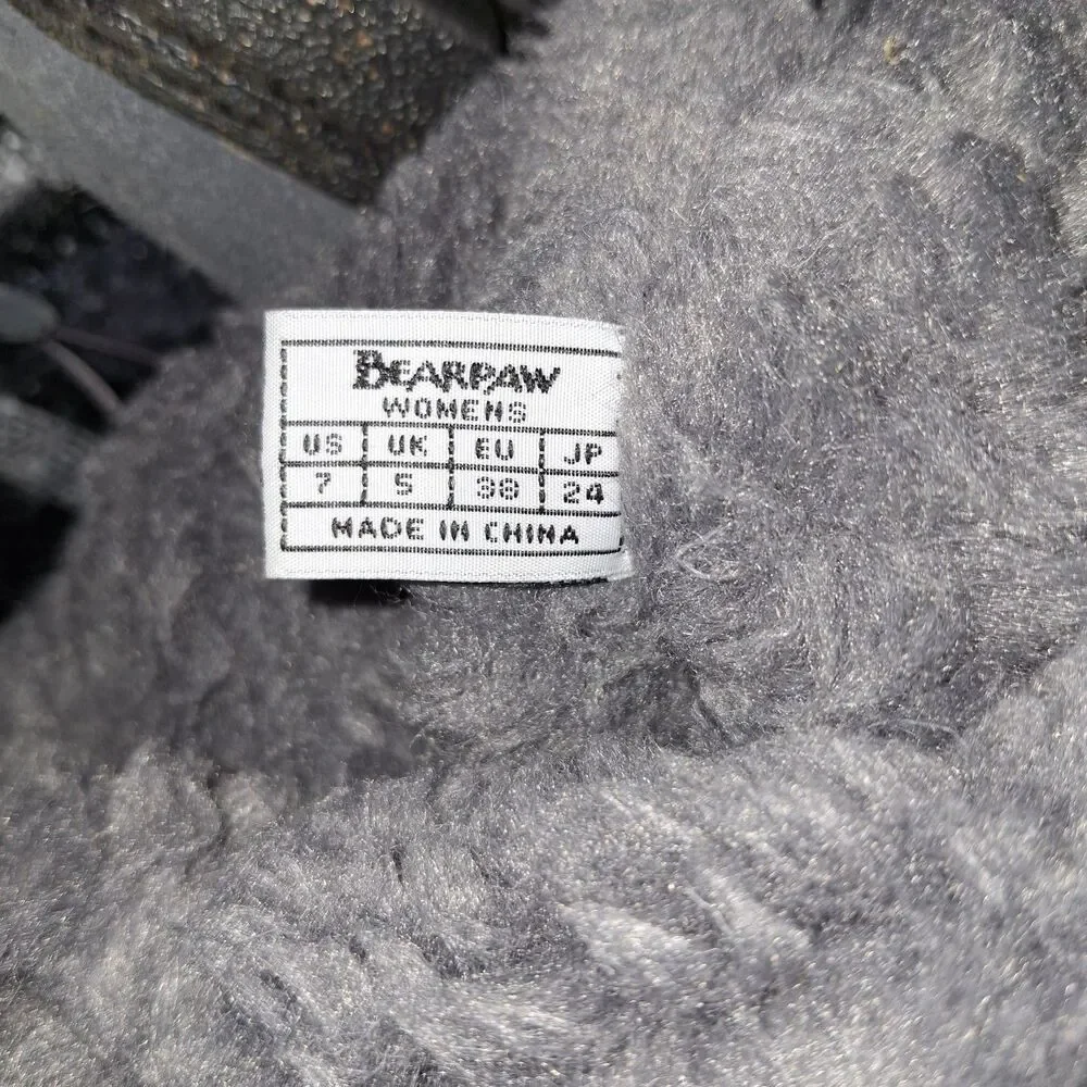Rare Bearpaw Size 7 1277W - Boreal Tall Winter Boots Wool Blend Lining Sheepskin